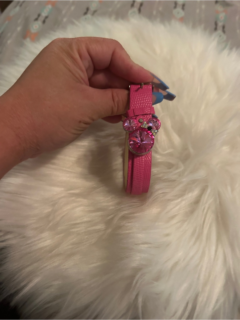 Kids Pink Crystal Charm Belt - Cute Rhinestone Accent